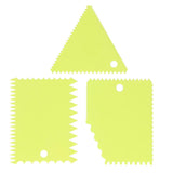 3PCS/Set Cake Cream Scraper Pasty Cutters Scraper Irregular Teeth Edge DIY SmootherGreen