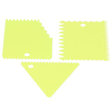 3PCS/Set Cake Cream Scraper Pasty Cutters Scraper Irregular Teeth Edge DIY SmootherGreen