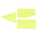 3PCS/Set Cake Cream Scraper Pasty Cutters Scraper Irregular Teeth Edge DIY SmootherGreen