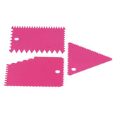 3PCS/Set Cake Cream Scraper Pasty Cutters Scraper Irregular Teeth Edge DIY SmootherRose Red In Australia - Darrahopens