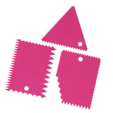 3PCS/Set Cake Cream Scraper Pasty Cutters Scraper Irregular Teeth Edge DIY SmootherRose Red In Australia - Darrahopens