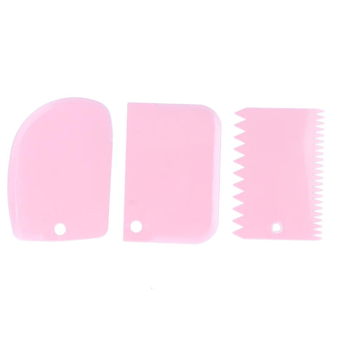 3PCS/Set Cake Cream Scraper Dough Pasty Cutters Scraper Kitchen Tool DIY Baking ToolPink In Australia - Darrahopens