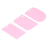 3PCS/Set Cake Cream Scraper Dough Pasty Cutters Scraper Kitchen Tool DIY Baking ToolPink