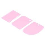 3PCS/Set Cake Cream Scraper Dough Pasty Cutters Scraper Kitchen Tool DIY Baking ToolPink
