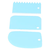 3PCS/Set Cake Cream Scraper Dough Pasty Cutters Scraper Kitchen Tool DIY Baking ToolBlue