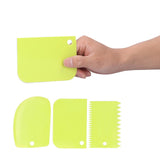 3PCS/Set Cake Cream Scraper Dough Pasty Cutters Scraper Kitchen Tool DIY Baking ToolGreen