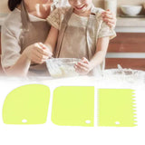 3PCS/Set Cake Cream Scraper Dough Pasty Cutters Scraper Kitchen Tool DIY Baking ToolGreen