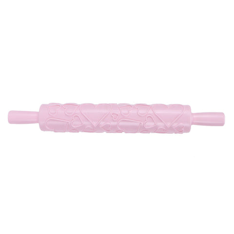 Fondant Rolling Pin Plastic Embossed Roller for Cookies Biscuits Pastry Cake Decoration(HeartShape )