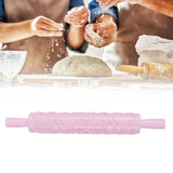 Fondant Rolling Pin Plastic Embossed Roller for Cookies Biscuits Pastry Cake Decoration(HeartShape )
