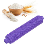 Fondant Rolling Pin Tool Plastic Embossing Roller Baking Pastry Cake Decorating SuppliesPurple Short Handle