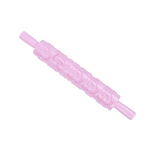 Fondant Rolling Pin Tool Plastic Embossing Roller Baking Pastry Cake Decorating Supplies(Modèle de pieds ) In Australia - Darrahopens