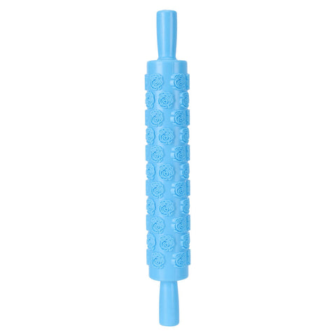 Fondant Rolling Pin Tool Plastic Embossing Roller Baking Pastry Cake Decorating SuppliesRose Pattern