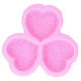 3 Cavity HeartShaped Rose Soap Mold Silicone Cake Fondant Decoration Utensils(Pink ) In Australia - Darrahopens