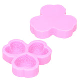 3 Cavity HeartShaped Rose Soap Mold Silicone Cake Fondant Decoration Utensils(Pink )