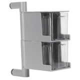 NoPunching WallMounted Seasoning Box Rotatable 2Layer Drawer Type Box for Kitchen(Gray )