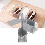 NoPunching WallMounted Seasoning Box Rotatable 2Layer Drawer Type Box for Kitchen(Gray )