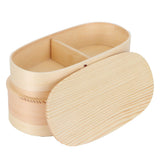 Lunch Box Set Japanese Style Wooden Food Storage Container for Students Workers 19x10x9.5cmWood Color