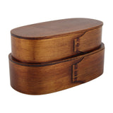 Lunch Box Set Japanese Style Wooden Food Storage Container for Students Workers 19x10x9.5cmPainted In Australia - Darrahopens