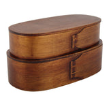Lunch Box Set Japanese Style Wooden Food Storage Container for Students Workers 19x10x9.5cmPainted