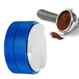 Stainless Steel Coffee Distributor Tamper Coffee Powder Press Hammer Height AdjustableBlue 3 Angled Slopes 58mm