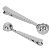 Stainless Steel Scoop Measuring Spoon with Sealing Clip for Tea Coffee Milk Powder