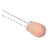 Needle Type Coffee Powder Distributor Wood Handle Coffee Stirrer Distribution Tool(Silver Cover Beech )