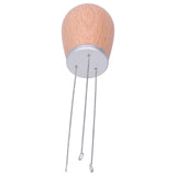 Needle Type Coffee Powder Distributor Wood Handle Coffee Stirrer Distribution Tool(Silver Cover Beech )