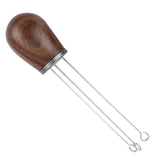 Needle Type Coffee Powder Distributor Wood Handle Coffee Stirrer Distribution Tool(Couvercle argenté noyer )