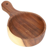 Wooden Salad Bowl with Handle Home Food Grade Kimchi Fruit Serving Bowl Home Kitchen Supplies