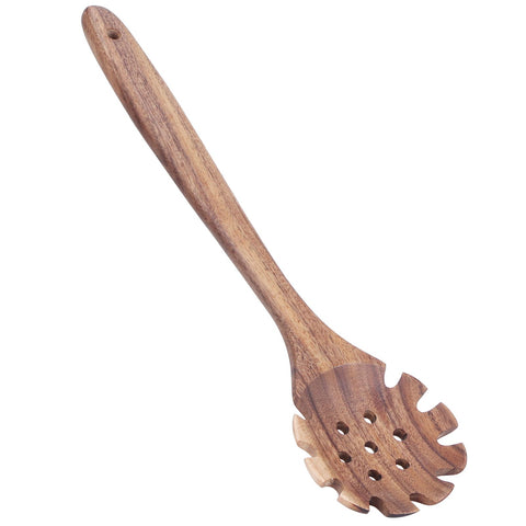 Teak Cooking Spoon Food Grade Natural Wooden Noodle Colander for Cooking Kitchen Use In Australia - Darrahopens
