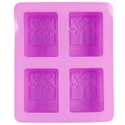 4Gird Purple Silicone HandMade Soap Mold High Temperature Resistant DIY Cake Mold for Baking In Australia - Darrahopens