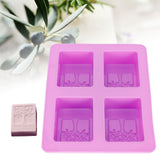4Gird Purple Silicone HandMade Soap Mold High Temperature Resistant DIY Cake Mold for Baking In Australia - Darrahopens