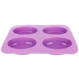 4Gird Silicone Cake Mold Oval Aroma Candle HandMade Soap Mold for DIY Baking Tool