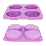 4Gird Silicone Cake Mold Oval Aroma Candle HandMade Soap Mold for DIY Baking Tool