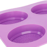 4Gird Silicone Cake Mold Oval Aroma Candle HandMade Soap Mold for DIY Baking Tool