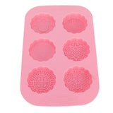 6Grid Mooncake Silicone Mold DIY Baking HandMade Soap Mold for Dessert Kitchen Tool