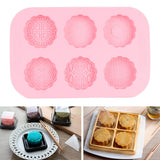 6Grid Mooncake Silicone Mold DIY Baking HandMade Soap Mold for Dessert Kitchen Tool
