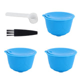 Refillable Coffee Capsule Filter Cup Kit Accessories for DOLCE GUSTO Coffee Machine(Blue 3 Capsules1 Spoon 1 Brush) In Australia - Darrahopens
