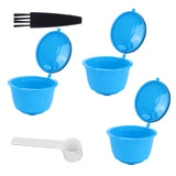 Refillable Coffee Capsule Filter Cup Kit Accessories for DOLCE GUSTO Coffee Machine(Blue 3 Capsules1 Spoon 1 Brush) In Australia - Darrahopens