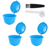 Refillable Coffee Capsule Filter Cup Kit Accessories for DOLCE GUSTO Coffee Machine(Blue 3 Capsules1 Spoon 1 Brush) In Australia - Darrahopens