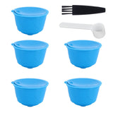 Refillable Coffee Capsule Filter Cup Kit Accessories for DOLCE GUSTO Coffee Machine(Blue 5 Capsules1 Spoon 1 Brush) In Australia - Darrahopens