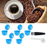 Refillable Coffee Capsule Filter Cup Kit Accessories for DOLCE GUSTO Coffee Machine(Blue 5 Capsules1 Spoon 1 Brush) In Australia - Darrahopens