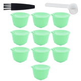 Coffee Capsule Set Stainless Steel Coffee Filter Cup for DOLCE GUSTO Coffee Machine(Green 10 Capsules1 Spoon 1 Brush) In Australia - Darrahopens