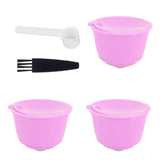 Reusable Capsules Set Refillable Coffee Filter Cup Pod for DOLCE GUSTO Coffee Machine(Purple 3 Capsules1 Spoon 1 Brush) In Australia - Darrahopens
