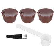 Coffee Capsules Reusable Refillable Coffee Cup Filter Kit Fit for DOLCE GUSTO Machine(Coffee 3 Capsules1 Spoon 1 Brush) In Australia - Darrahopens