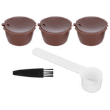 Coffee Capsules Reusable Refillable Coffee Cup Filter Kit Fit for DOLCE GUSTO Machine(Coffee 3 Capsules1 Spoon 1 Brush) In Australia - Darrahopens
