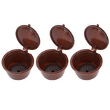 Coffee Capsules Reusable Refillable Coffee Cup Filter Kit Fit for DOLCE GUSTO Machine(Coffee 3 Capsules1 Spoon 1 Brush) In Australia - Darrahopens