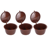 Coffee Capsules Reusable Refillable Coffee Cup Filter Kit Fit for DOLCE GUSTO Machine(Coffee 3 Capsules1 Spoon 1 Brush) In Australia - Darrahopens