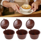 Coffee Capsules Reusable Refillable Coffee Cup Filter Kit Fit for DOLCE GUSTO Machine(Coffee 3 Capsules1 Spoon 1 Brush)