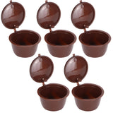 Coffee Capsules Reusable Refillable Coffee Cup Filter Kit Fit for DOLCE GUSTO Machine(Coffee 5 Capsules1 Spoon 1 Brush) In Australia - Darrahopens